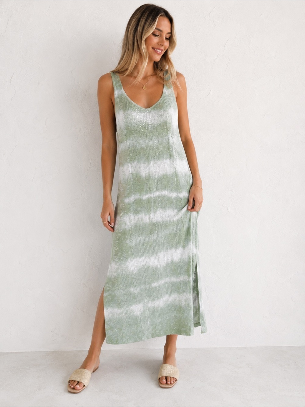 NWT Caroline Constas Sequin Tie Dye Maxi Dress Large